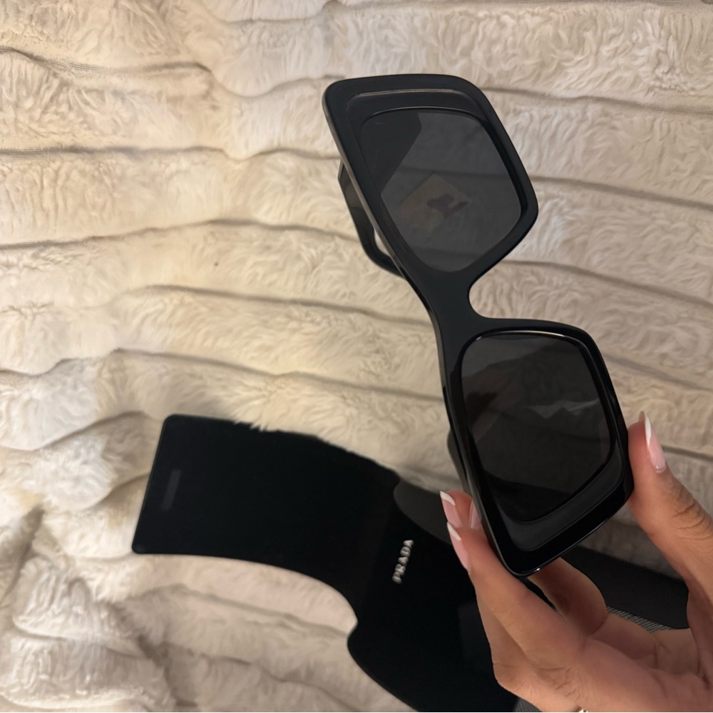 Prada Black Sunglasses with Triangle Logo - Picture 10 of 10